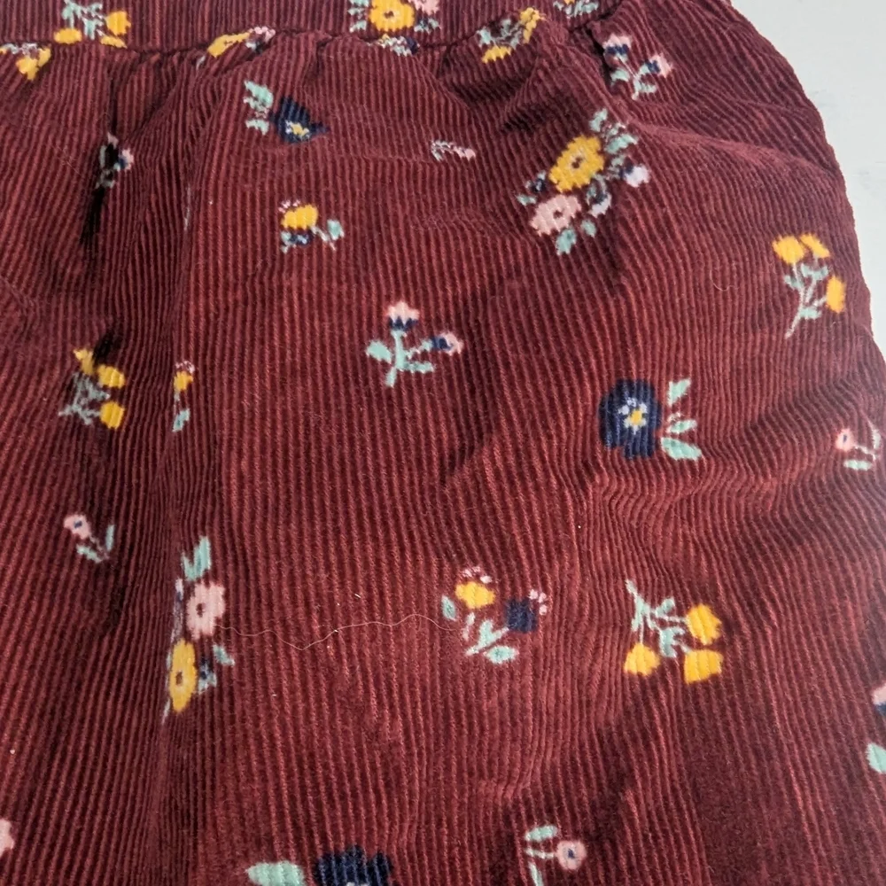 Carter's Corduroy Maroon Floral Bibbed Romper 9 Months